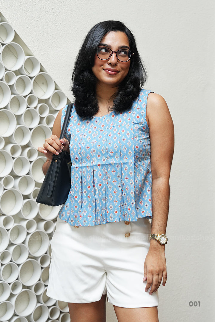 Aqua Blue Sleeveless Top