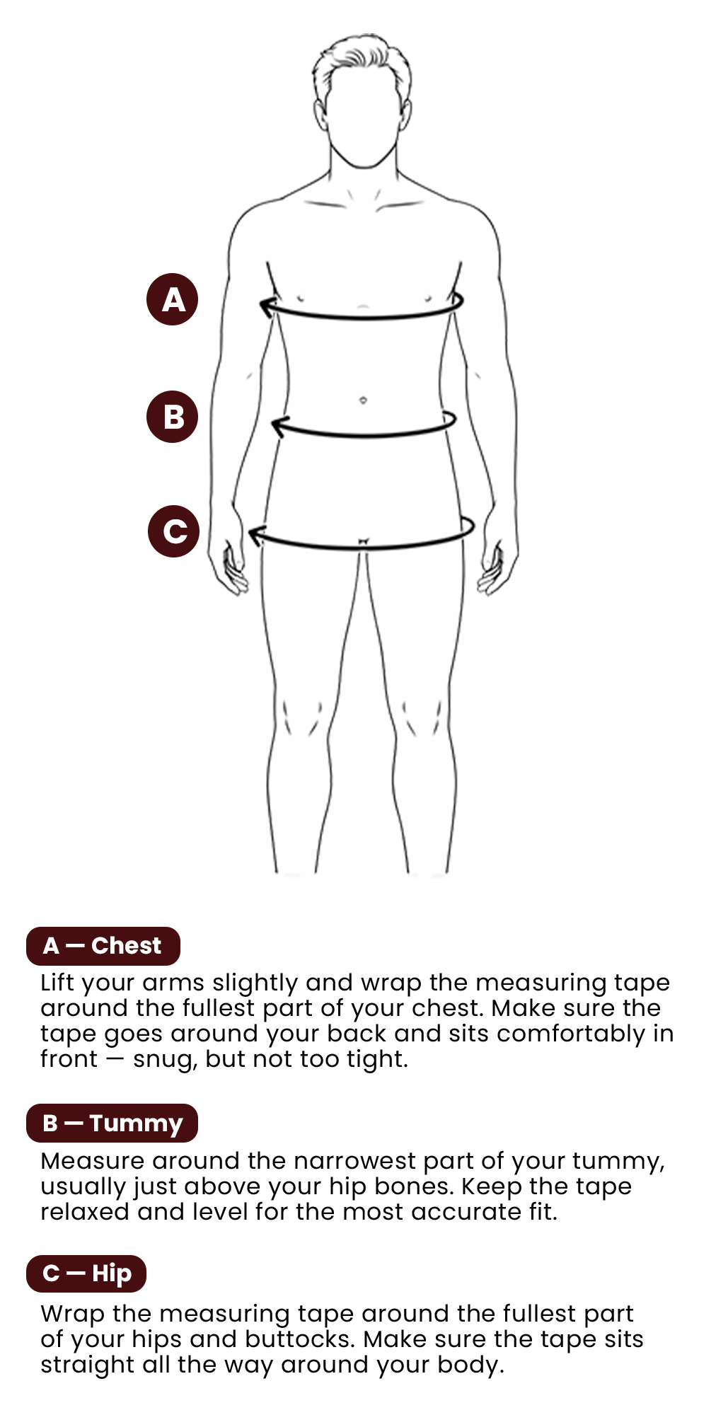 Men body measurement guide