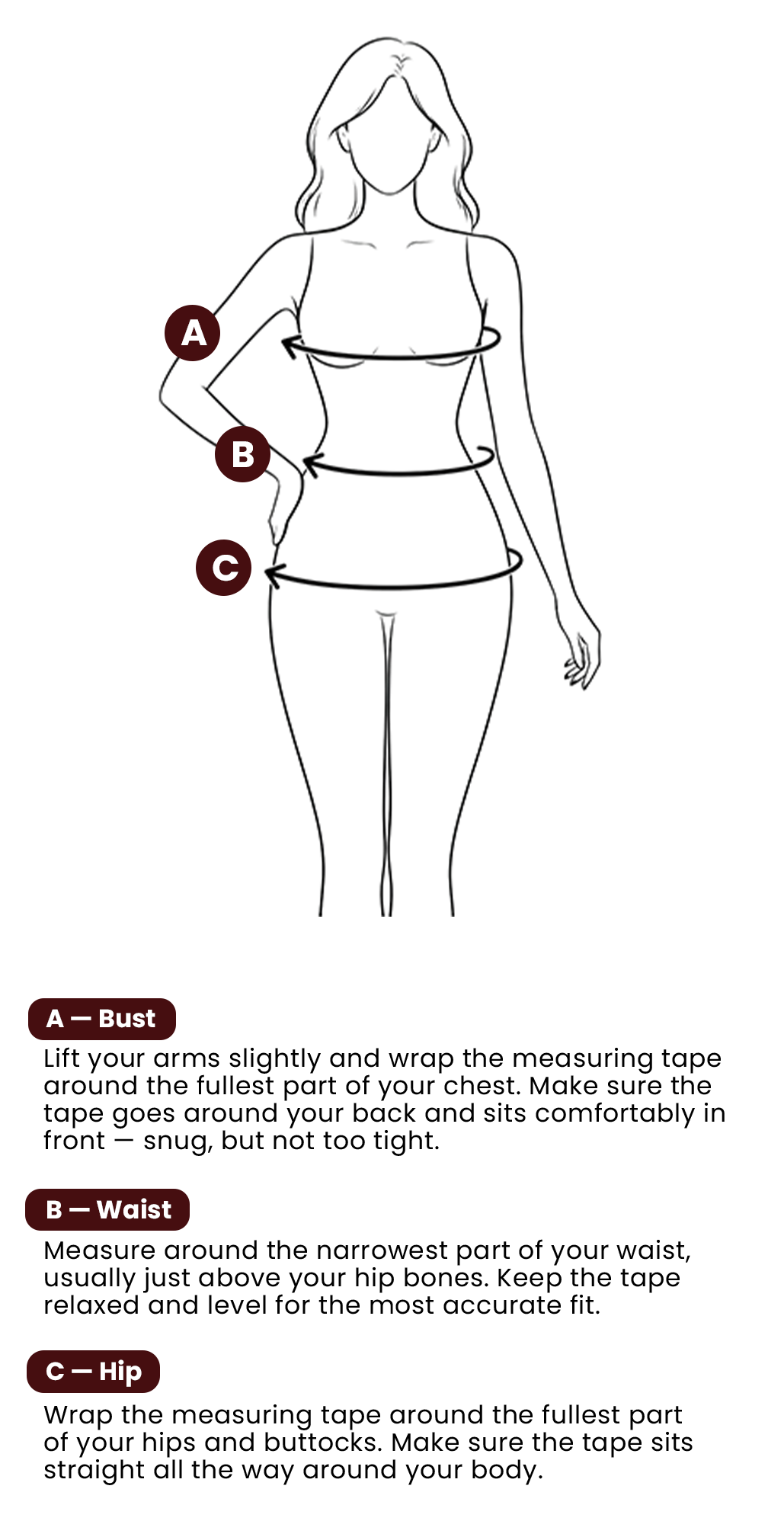 Women body measurement guide